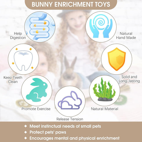 Chinchilla Hamiledyi Rabbit Seagrass Activity Mat Bunny Toy Hanging Rabbit Chew Toys for Teeth Enrichment Toys Seagrass