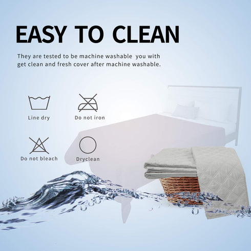Easy-Going 100% Waterproof Dog Bed Cover, Light Gray, Non-Slip Pet Blanket for Furniture, Washable Couch Cover (52X82
