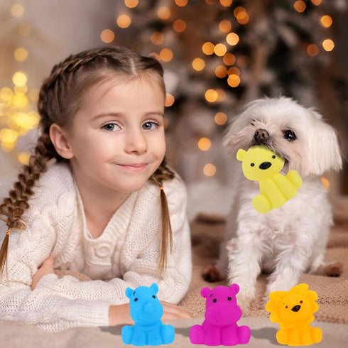Liliful 18 Pcs Latex Squeaky Dog Toys - 3.5 Inch Soft Rubber Chew Toys for Small Dogs and Puppies