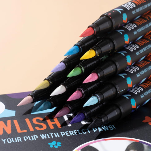 Dog Nail Polish Pens Quick Dry 15 Colors - Easy Application, Dog Safe Nail Polish for Dogs and Cats