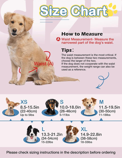 Female-40PCS, 360 Dono Dog Diapers Disposable Pull Up Stretchy Waist Wraps for Female Puppy Dogs in Heat Period