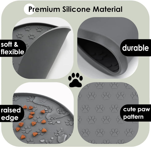 1 Pack 10.9 10.9 (1 Pack, Pet Feeding Mats for Food and Water, Waterproof Anti-Slip Placemats for Dog Cat Bowl