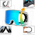 SPOSUNE Ski Goggles Over Glasses, Anti-fog Anti-UV Snow Goggles for Men, Women, Youth Skiing