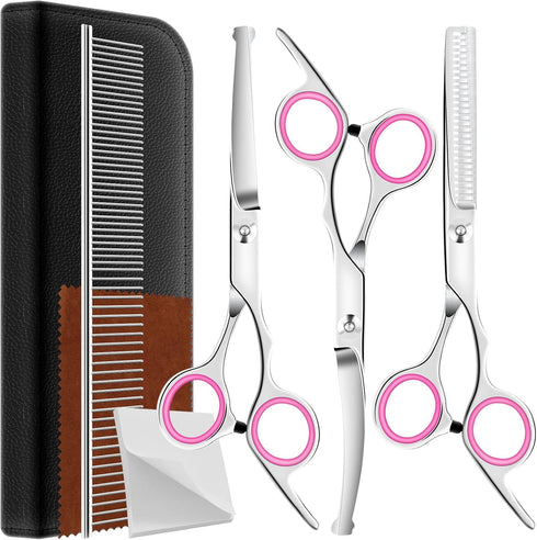 Dog Grooming Scissors Set, Heavy Duty Scissors with Safety Round Tip, 6 in 1 for Dogs, Cats and Other Animals