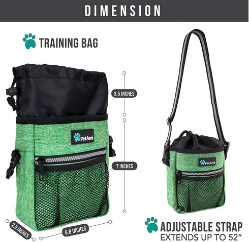 PetAmi Dog Treat Pouch, Pet Treat Pouch for Training, Dog Walking Bag Holder for Kibbles, Pet Food Toy, Dog Trainer