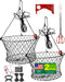DHOEM 2Pack Double Ring Crab Trap with Bait Clip & Crab Gauge, 24"