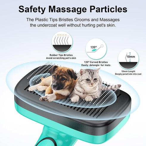 Dogs Self Cleaning Slicker Brush for Shedding & Grooming - Removes Loose Fur for Cats and Dogs with Sensitive Skin