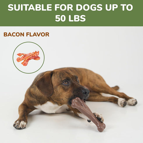 SPOT Bam-Bones Wishbone - Durable Long Lasting Dog Chew for Light to Moderate Chewers, 7in, Bacon Flavor
