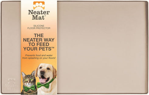 Neater Pet Brands Neater Mat - Waterproof Silicone Pet Bowls Mat | Protect Floors from Food & Water (Cappuccino)
