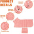 Dog Robe - Fast Drying Towel - Microfiber Super Absorbent Pet Bathrobe, Adjustable Collar & Belly Strap (Pink