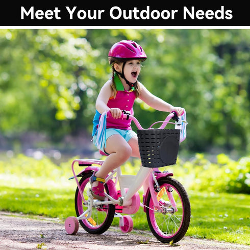 Kids Bike Basket Front, Plastic Scooter Basket for Toddler Bike Accessories, Black