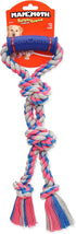 Mammoth Flossy Chews Color Twin Tug with Handle, Premium Cotton-Poly Rope Tug Toy for Small Dogs, Interactive Dual Tug