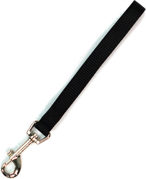 Blue-9 Dog Training Leash, 9 Inch Tab Lead for Obedience, Recall, and Agility Training, Made in The USA, Black
