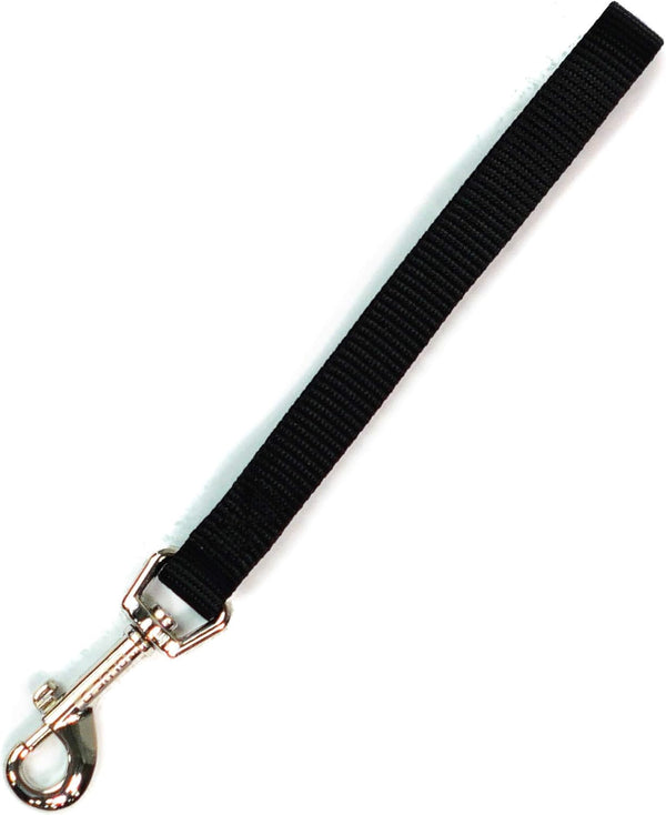 Blue-9 Dog Training Leash, 9 Inch Tab Lead for Obedience, Recall, and Agility Training, Made in The USA, Black