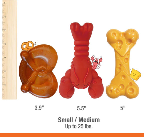 Nylabone Power Chew Dog Chew Toy Pack, Fun Bundle for Aggressive Chewers, Small/Regular (3 Count)