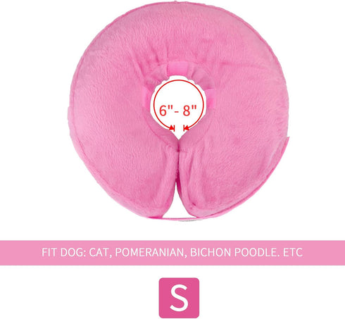 MCHY Inflatable Dog Cone - Adjustable Recovery Collar for Dogs After Surgery, Prevent Biting & Scratching (Pink S)