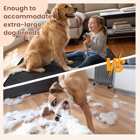 1 47" 35" Yinkin Pcs Chew Proof Dog Crate Pad, x Indestructible Dog Bed for Aggressive Chewers, Waterproof Crate Mat