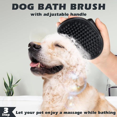 3PCS Dog Brush Set - Premium Pet Supplies for Shedding, Bathing, and Slicker Brushing (Green Black)
