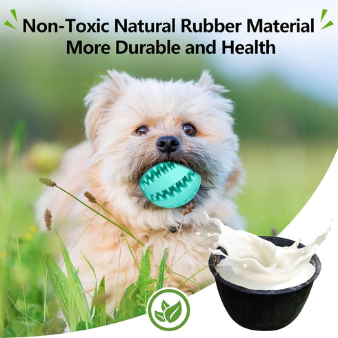 Treat-Dispensing Dog Toys, Durable Rubber Puppy Toys for Boredom, Dog Treat Balls for Small & Medium Breed, 2 Pack