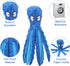 WishLotus Octopus Dog Squeaky Toy - No Stuffing, Plush, Crinkle Paper in Legs, Corduroy Interactive Play & Teething Toy
