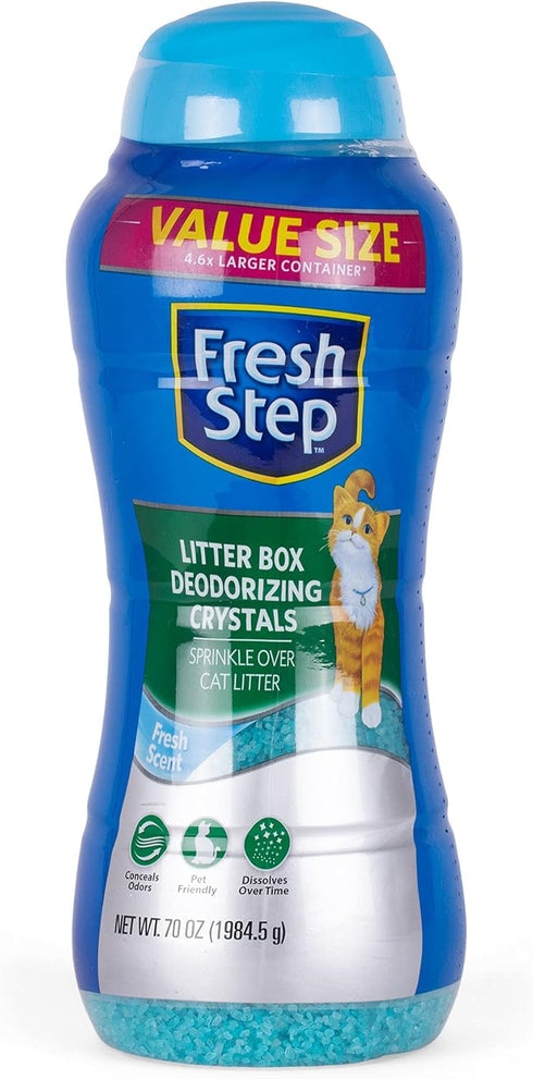 Fresh Step Cat Litter Crystals, Cat Litter Box Deodorizer for All Cats, Combats Odors and Neutralizes Smells, Summer