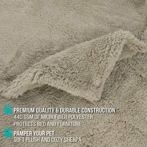 PetAmi Fluffy Waterproof Dog Blanket for Small Medium Dogs, Soft Warm Pet Sherpa Throw, Pee Proof Couch Cover,