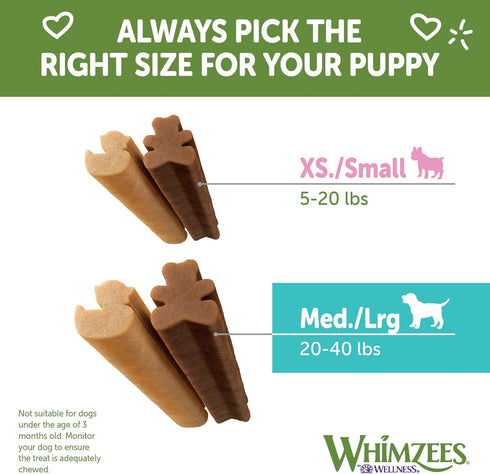 Whimzees by Wellness Dental Treats for Puppies, Natural, Grain Free, Helps Clean Teeth & Freshen Breath