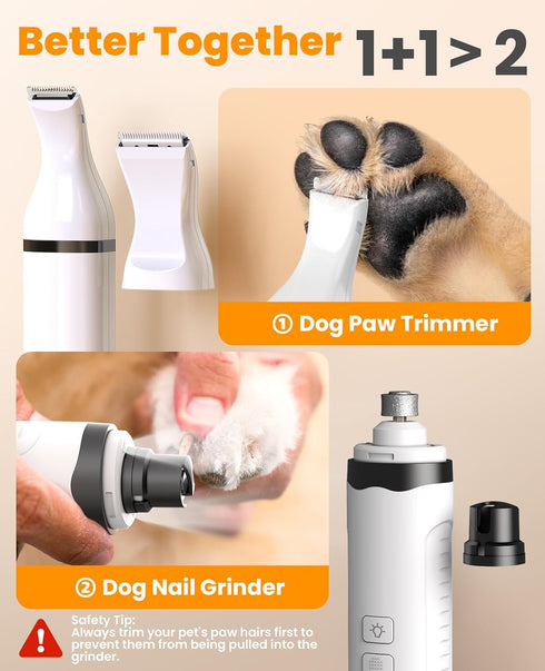 Trimmer 3 1 2 oneisall Dog Nail Grinder and Paw Kit in Quiet Rechargeable Electric Pet Nail Grinder with LED Lights