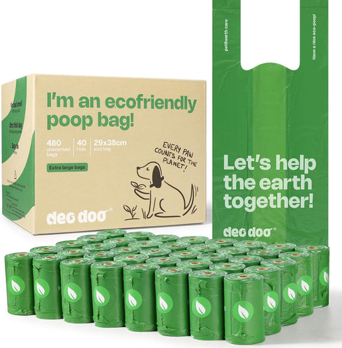 Dog Poop Bags with Handles Large Size 40 Rolls 480 Counts Big