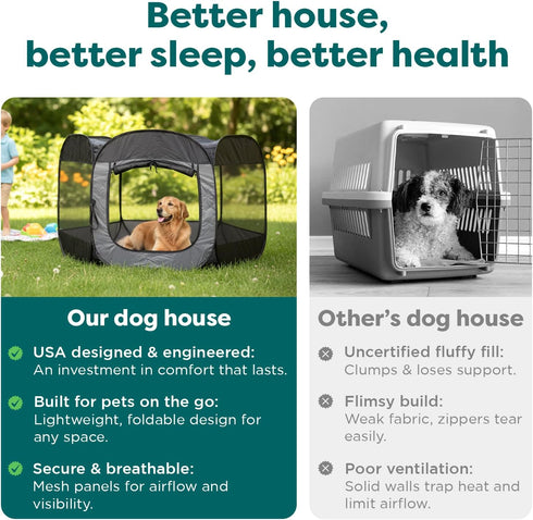 FurHaven Portable Pet Playpen for Dogs & Cats, Foldable Indoor Kitten Playpen with Mesh Sides, Pop Up Travel Dog Pen