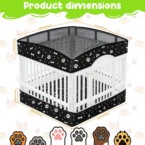 LynxLink Set,Playpen 36 Inch, 36 Inch Dog Playpens Cover and Bottom Mat Not Included, Non-Slip Dog Crate Covers Dog