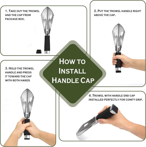 iunio Hiking Trowel, Portable Shovel Multitool for Camping, Backpacking, with Carrying Pouch, Ultralight Camp Tool for