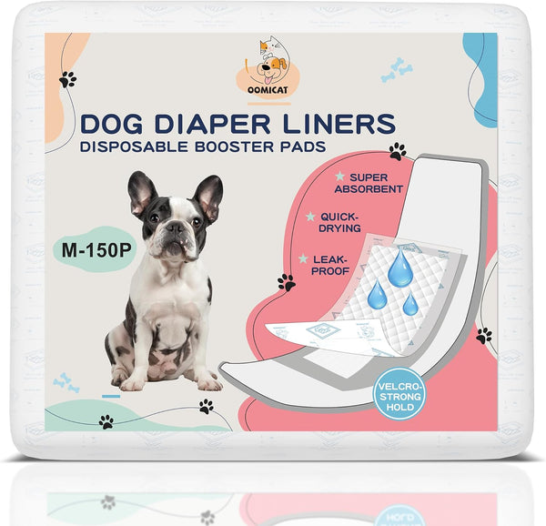 Dog Diapers Liners, 150 Ct, Super Absorbent Doggie Diaper Inserts for Male