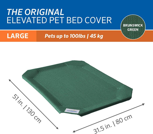 Original Pet Bed Replacement Cover, Large, Brunswick Green (43.5" x 31.5")