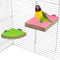 kathson Bird Perch Platform - Sanded Stand Wooden Corner Shelf for Parrots, Conures, Budgies, Cockatiels
