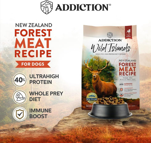 Addiction Wild Islands Forest Meat Premium Venison Recipe Dry Dog Food, 4 Pound