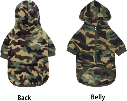 Camo French Bulldog Clothes Dog Hoodie Sweatshirts with Pockets for Small Dogs Puppy Chihuahua Coat Clothing Pet Cat Hoodie Fleece Dog Sweaters Costume