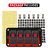 FXC Rocker Switch Aluminum Panel, 4 Gang Toggle Switches Dash, 5 Pin ON/OFF, 2 LED Backlit for Boat Car Marine Red