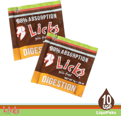 Dog Digestion - Dog Gut Health and Gas Relief - Bloating Relief Supplement for Dogs - Gel Packets - 10 Use