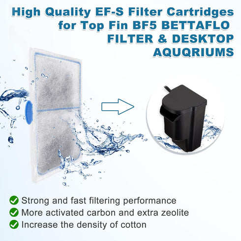 driamor 16 Pack Thickened Filter Cartridges for Top Fin EF-S Element and BF5 BETTAFLO Filter, Zeolite