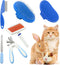 Pet Grooming Kit with Slicker Brush Bath Massage Glove Brush Pet Shedding