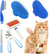 Pet Grooming Kit with Slicker Brush Bath Massage Glove Brush Pet Shedding