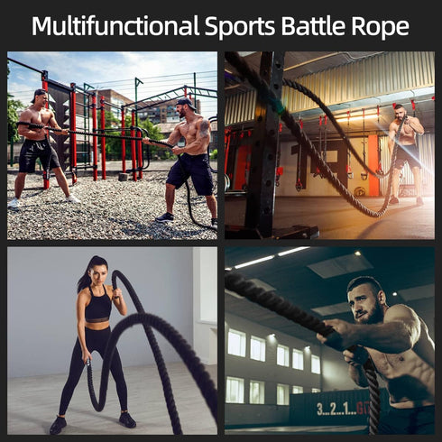 Outroad Battle Rope, 1.5" Diameter 30ft Poly Dacron Workout Training Heavy Rope for Crossfit Home Gym & Fitness