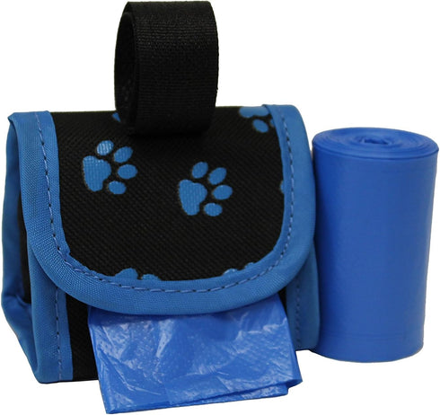 FiveStarPet Purse Style Dispenser with 2 Rolls of Easy Open Poop Bags, Made in USA, Dog Waste Bags (Blue Paw)