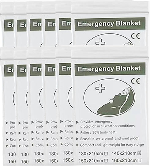 Guo's hyekbe First Aid Mylar Rescue Blanket, Emergency Blankets for Outdoor Survival Gear, Body Warmer Blanket (Silver,