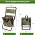 TeqHome Portable Foldable Fishing Chair with Cooler Bag, Lightweight Folding Camping Chair, Outdoor Backrest Stool