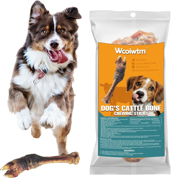 Wcoiwtm Long-Lasting Beef Shin Bone for Aggressive & Heavy Chewers Natural Smoked Beef