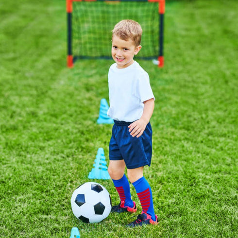 Soccer Ball Size 2, 3, 4, 5 with Pump Needle - Classic White Black Thicker PU for Youth League Training or Gift