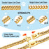 BAOBOTE Gold Chain Dog Collar, 16MM 18K Gold Heavy Duty Cuban Link with Secure Snap Buckle, Chew Proof for Dogs (24"