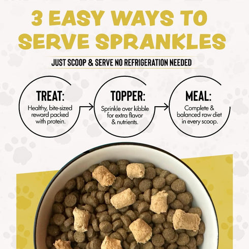 16 Oz (500+Pieces) 96% Freeze Dried Dog Food for Small & Large Dogs, Chicken Dog Food Toppers for Picky Eaters, USA
